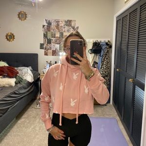 Playboy hoodie! Baby pink, and so soft!